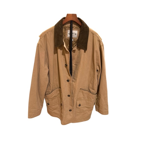 Orvis Other - Orvis Jacket Canvas Barn Chore Coat Quilt Lined Men 2XL Tan Corduroy Collar XXL